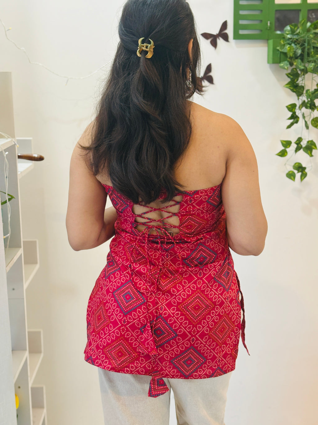 Jaipuri Charm Halter Neck Kurti