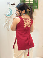 Cipli Corset Maroon Kurti