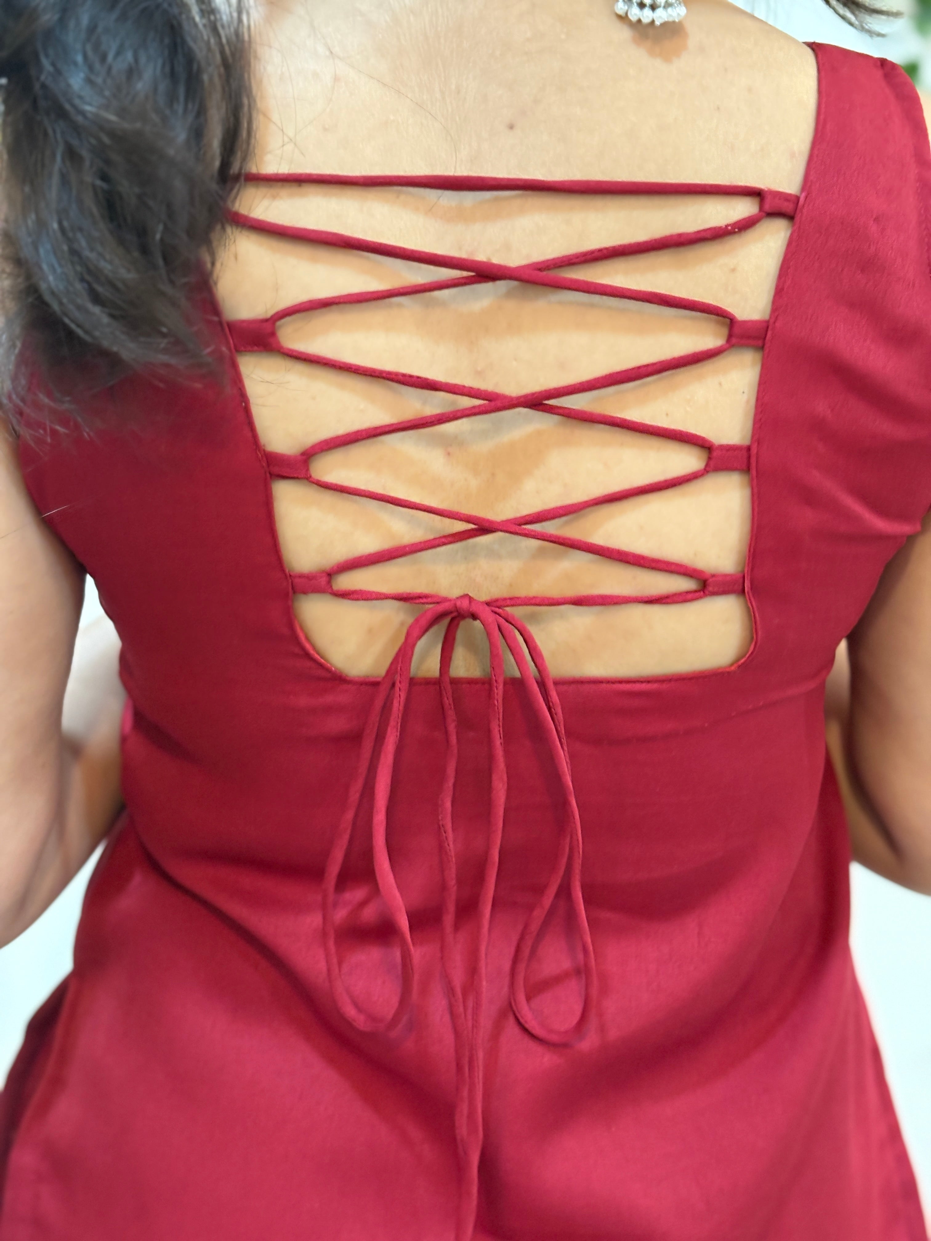 Cipli Corset Maroon Kurti