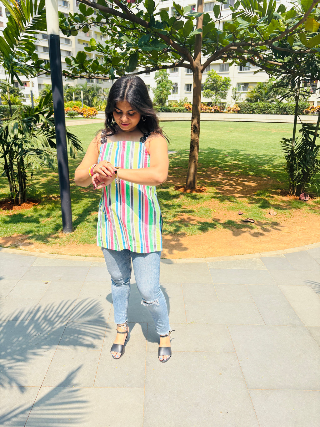 Rainbow Muse Lace Strap Kurti