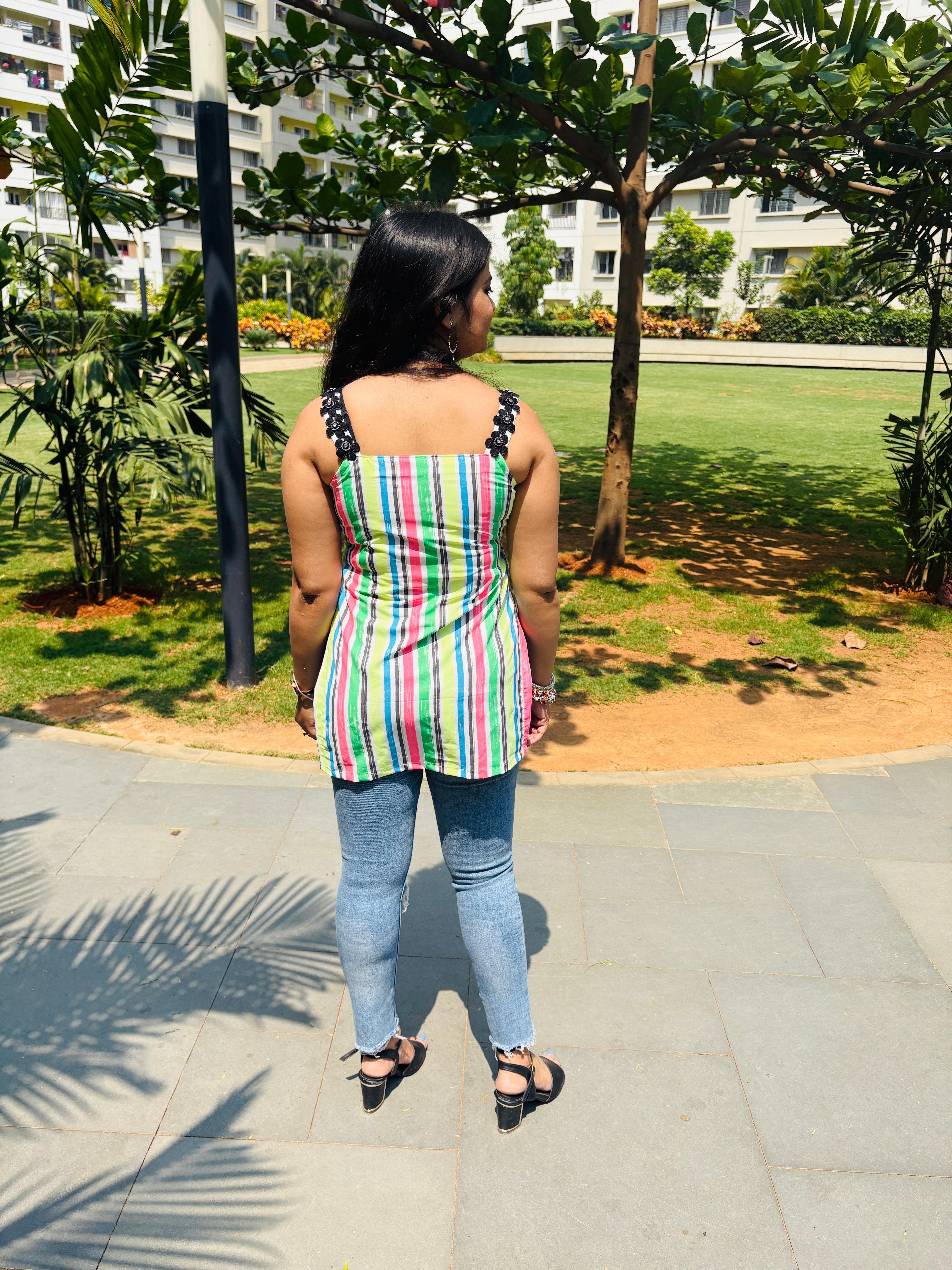 Rainbow Muse Lace Strap Kurti