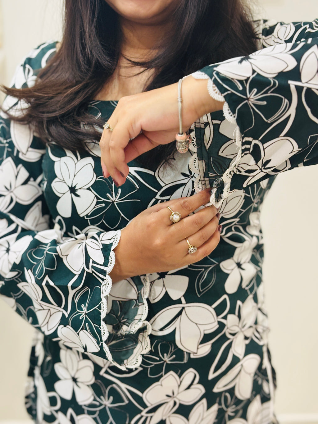 Emerald Bloom Corset Kurti