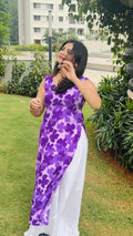 Lavender Bloom Coin-Back Kurti