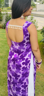 Lavender Bloom Coin-Back Kurti