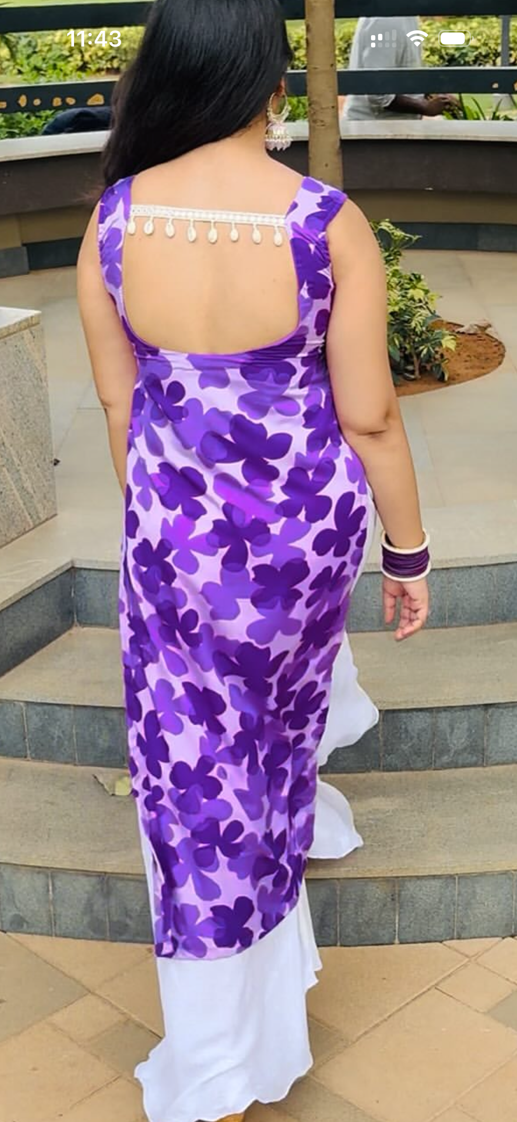 Lavender Bloom Coin-Back Kurti