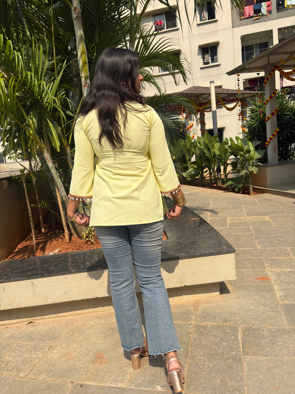 Sunlit Pearl Charm Kurti