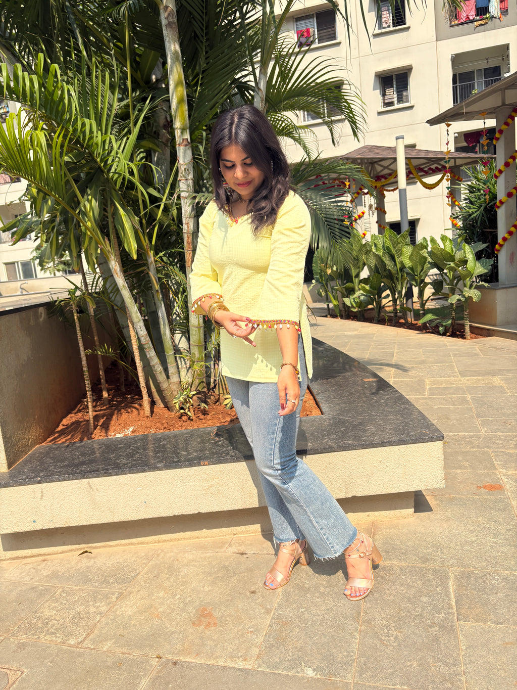 Sunlit Pearl Charm Kurti