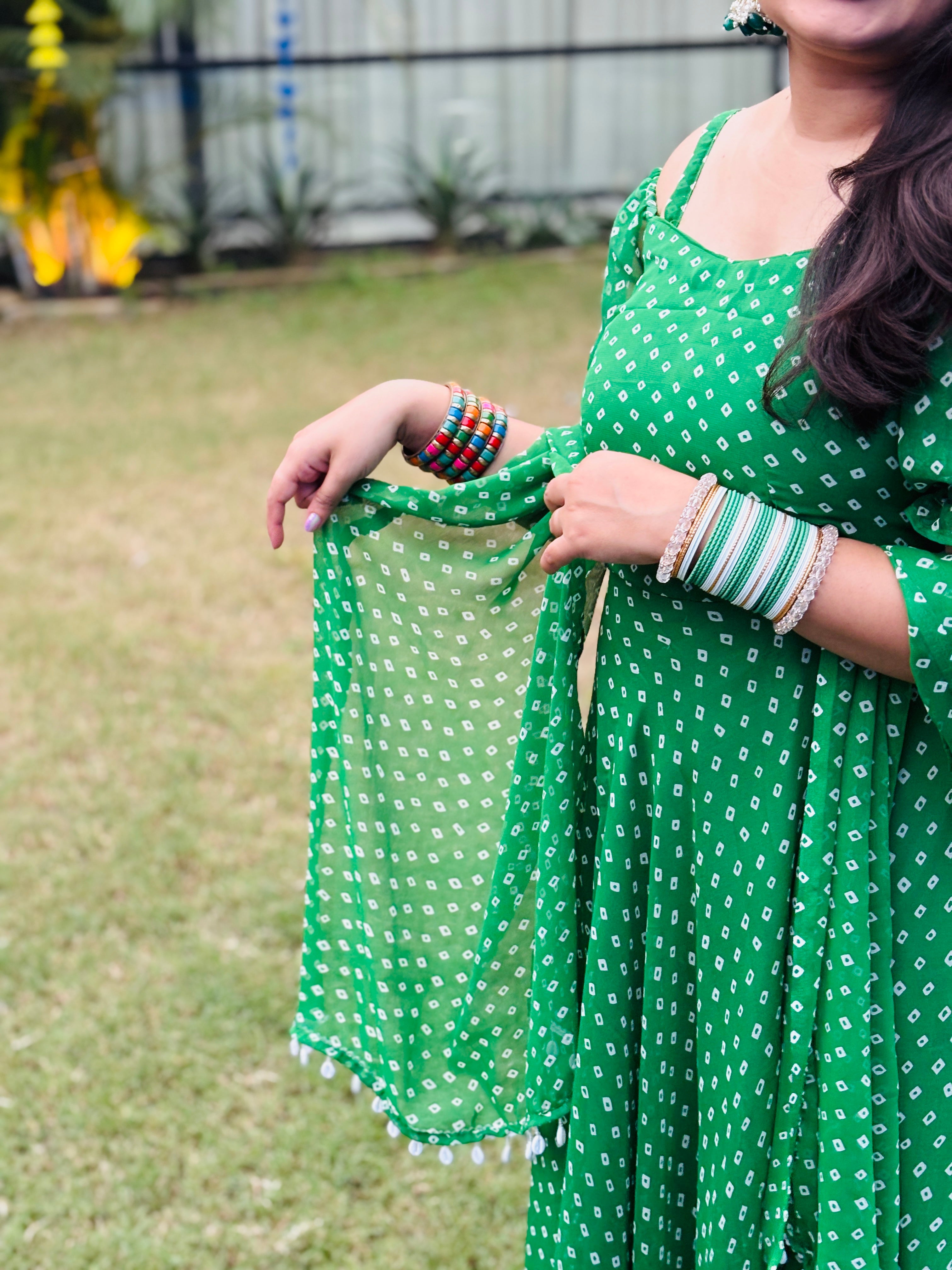 Mohini – Bandhani Bliss Mehndi Dress