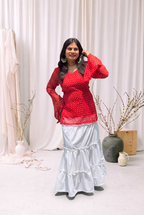 Sindoori Chauk Bandhani Kurti