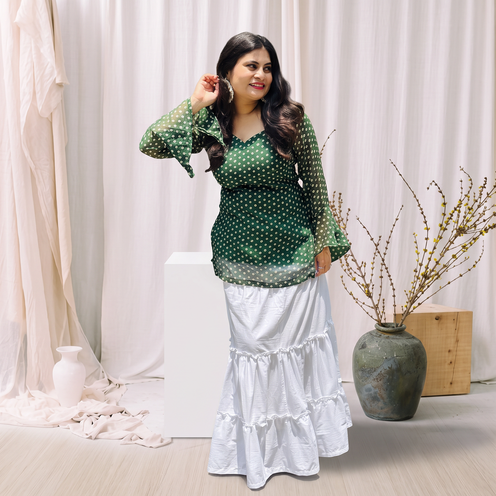 Bhuva Chauk Bandhani Kurti