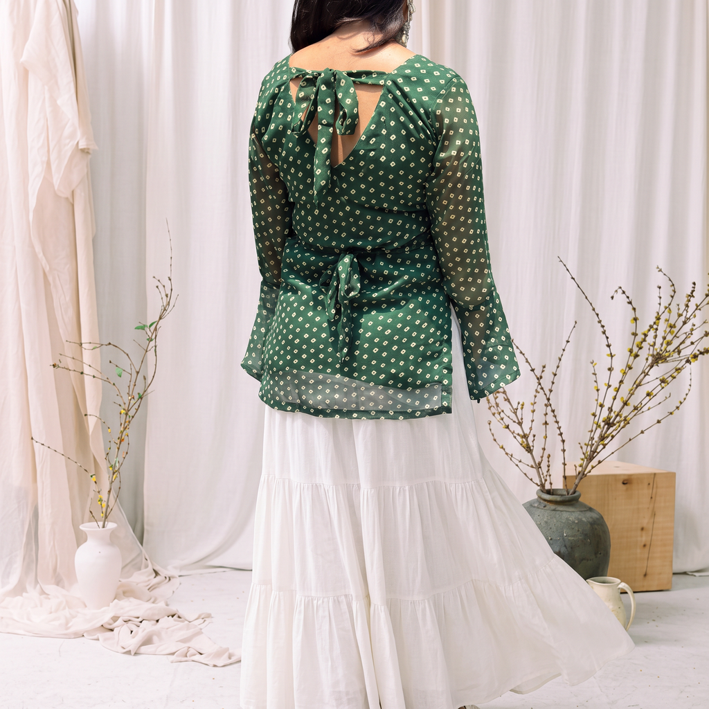 Bhuva Chauk Bandhani Kurti