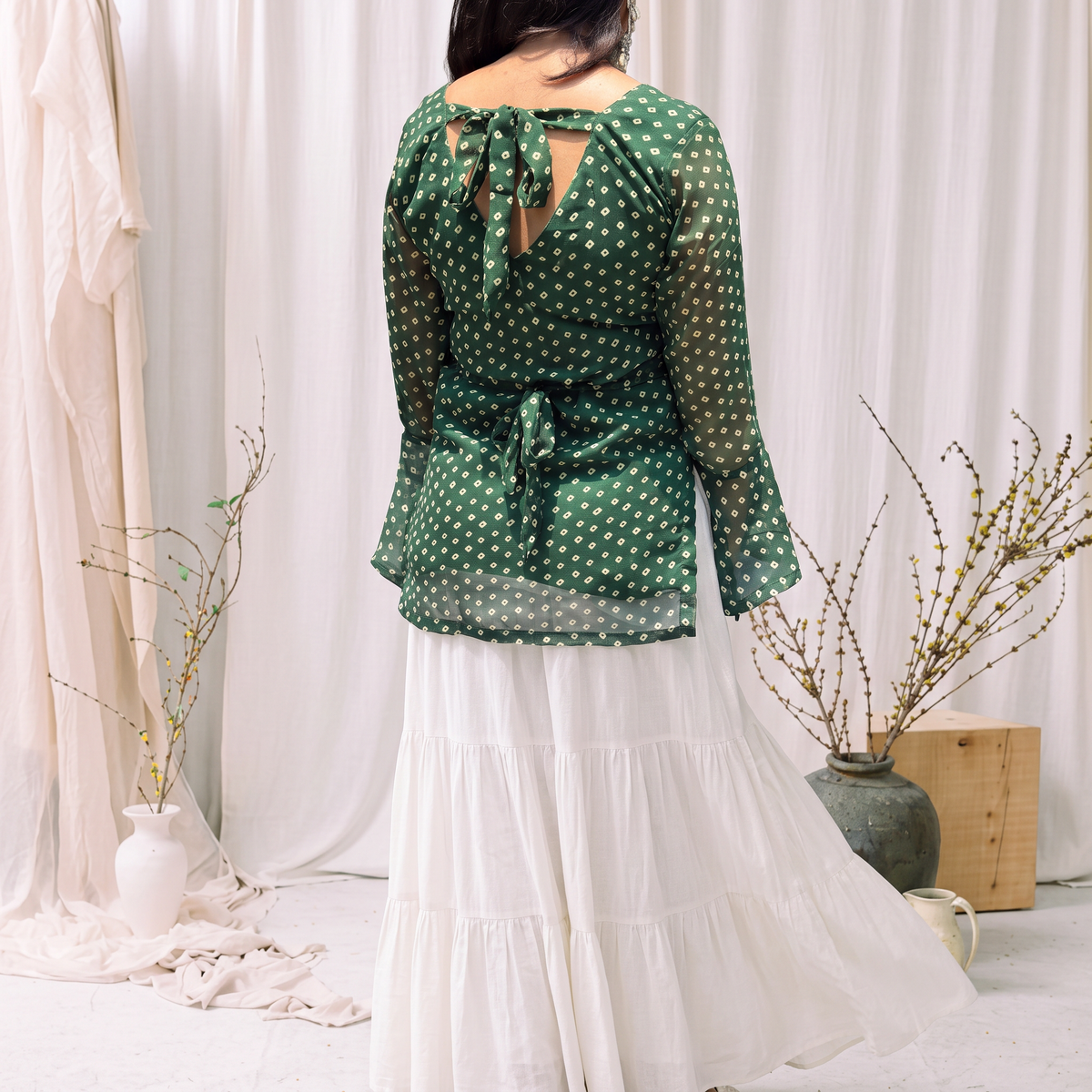 Bhuva Chauk Bandhani Kurti