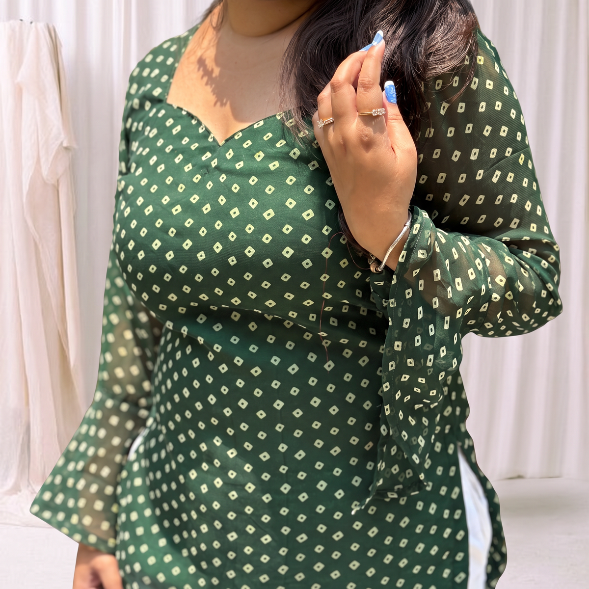 Bhuva Chauk Bandhani Kurti