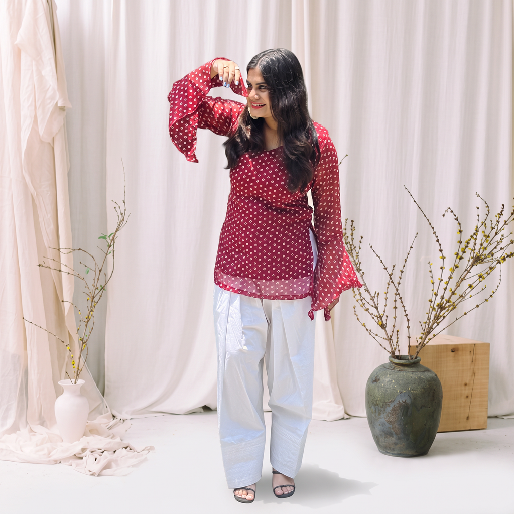 Reva Chauk Bandhani Kurti
