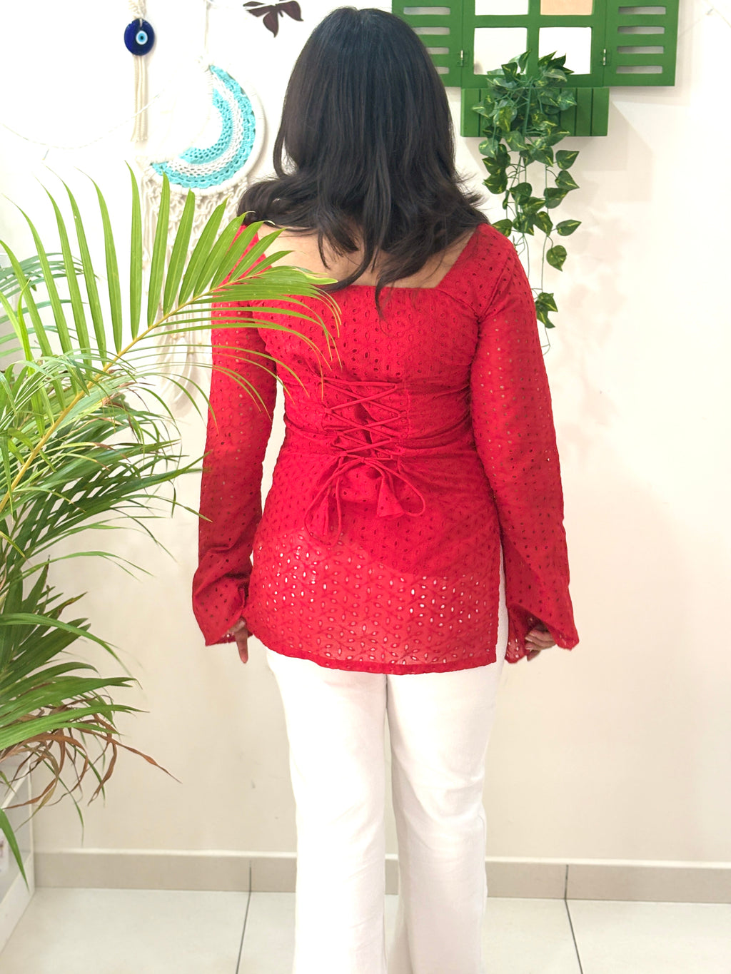 Hot Red Corset Kurti