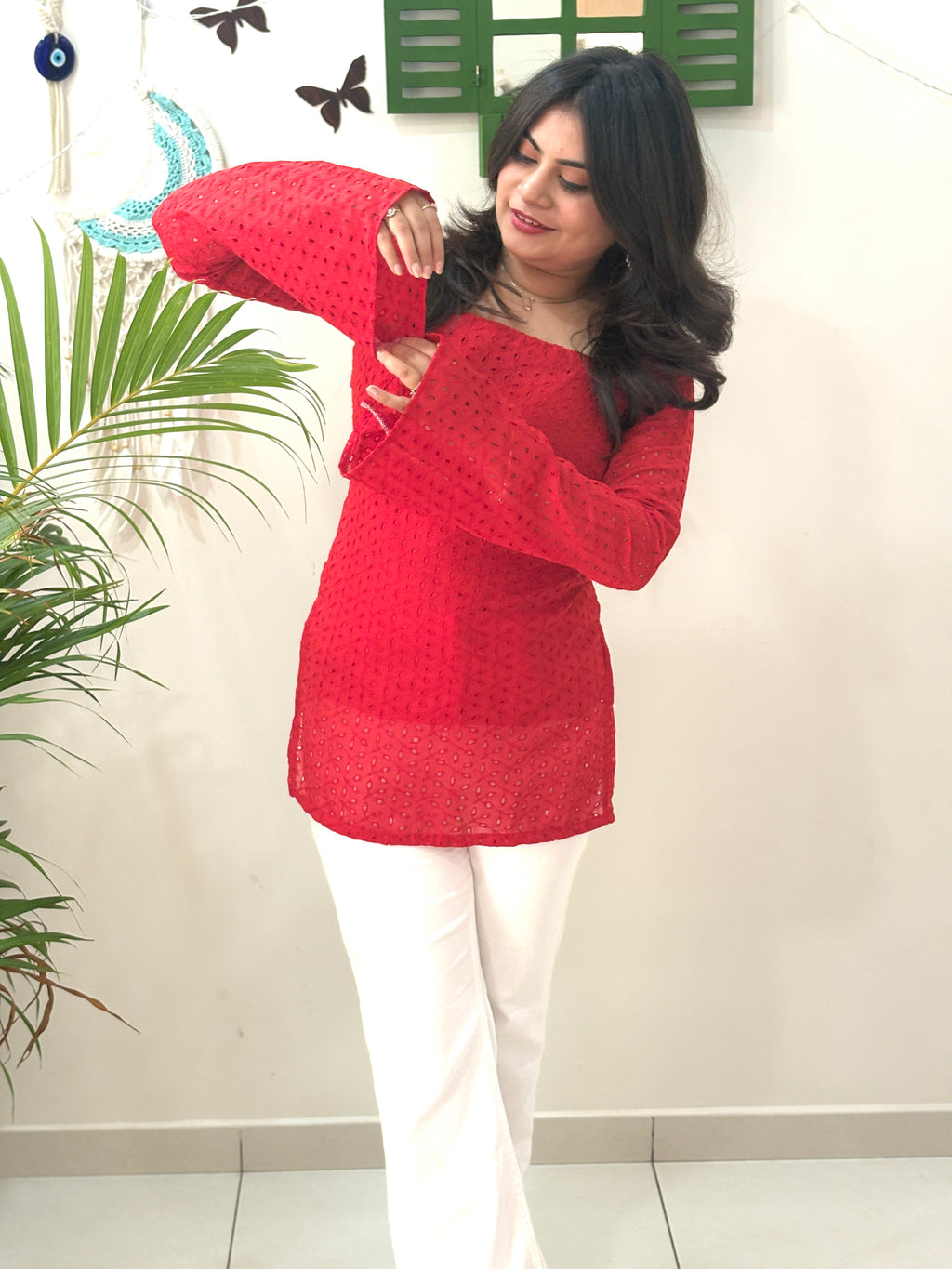 Hot Red Corset Kurti