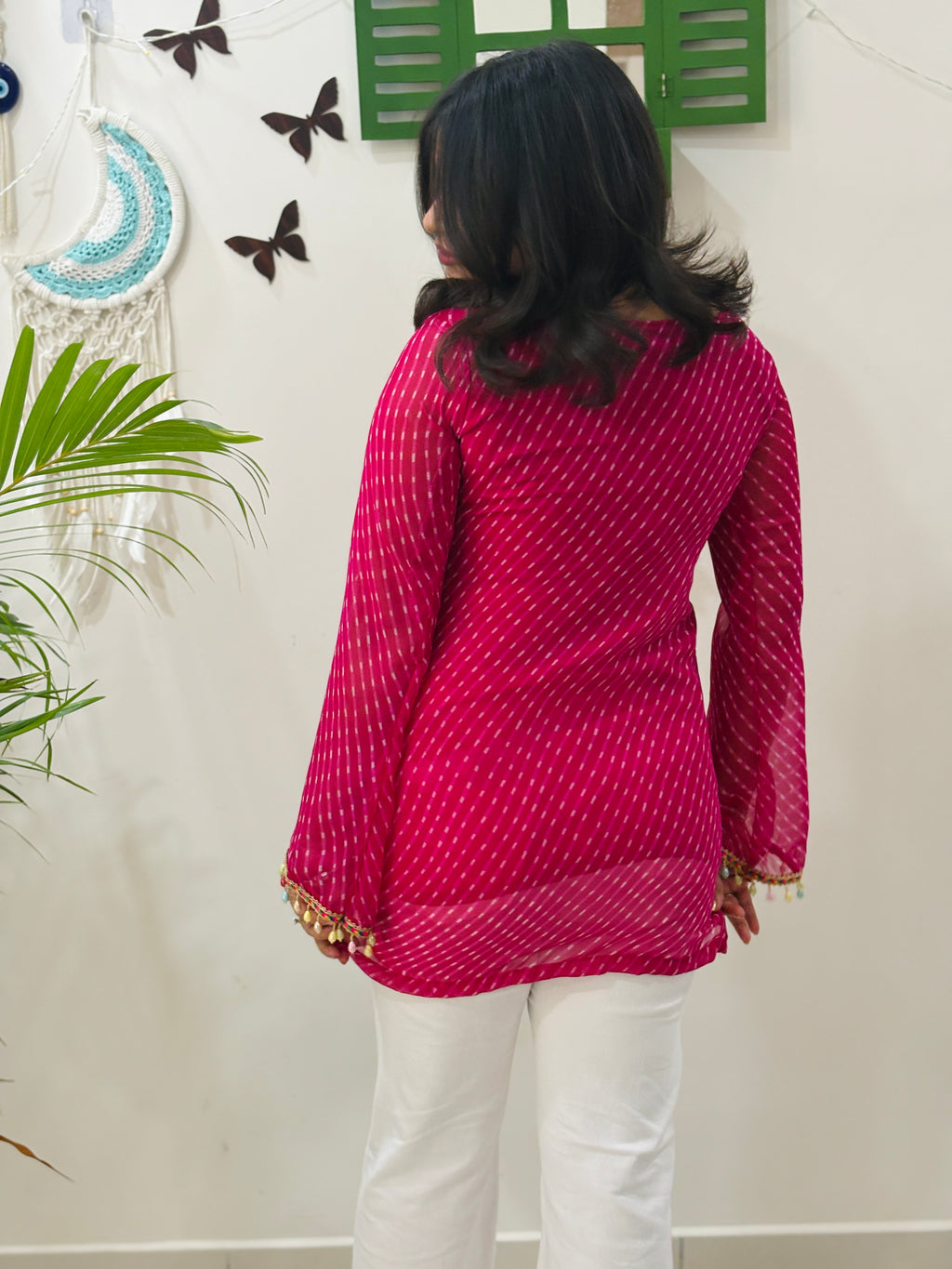 Pink Kota Doria Kurti