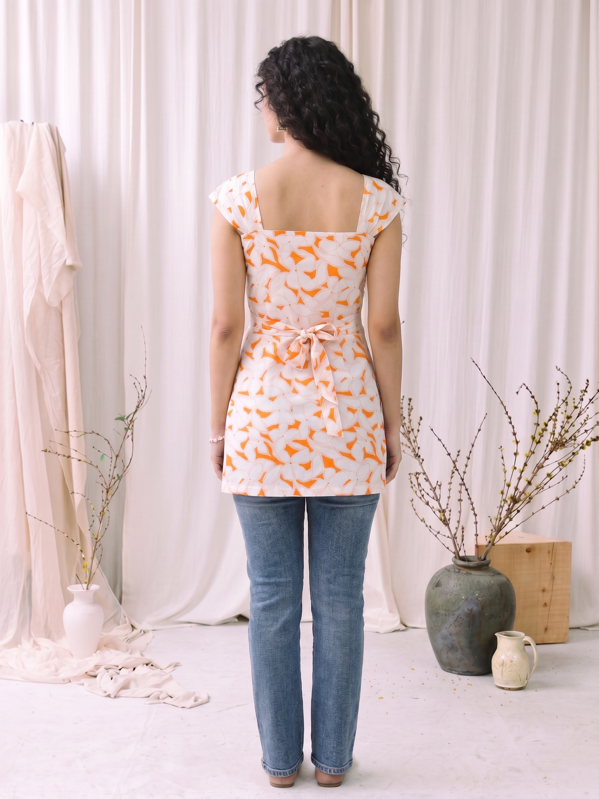 Jiya Orange Bloom Kurti