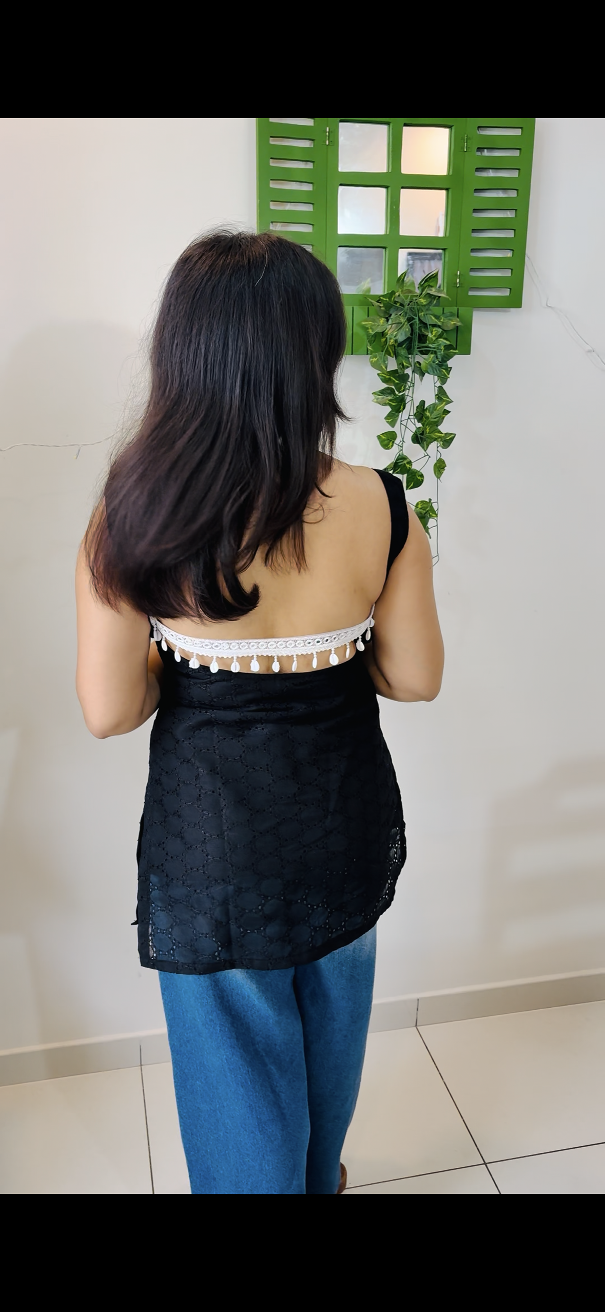 Black Breeze Backless Kurti