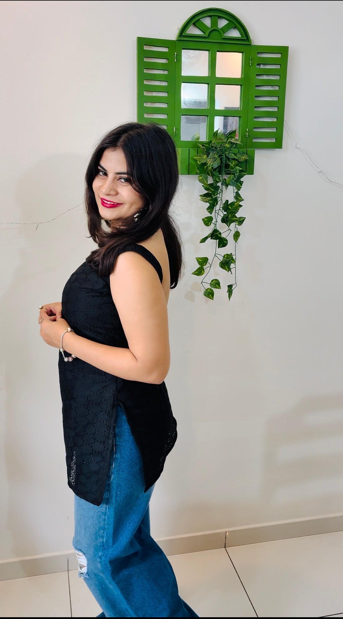 Midnight Black Backless Kurti