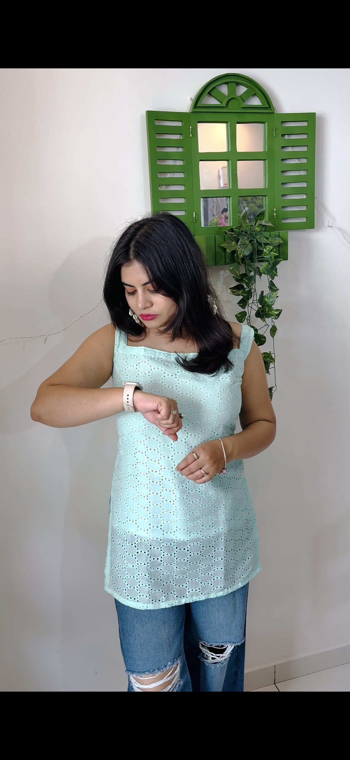 Mint Breeze Backless Kurti