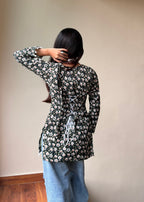 Mogra Noir Kurti (Bottle Green & Floral)