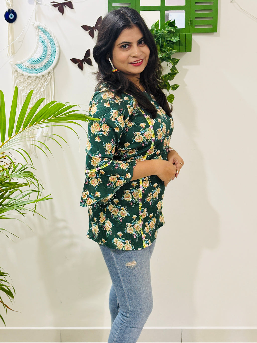 Emerald Bloom Office Kurti