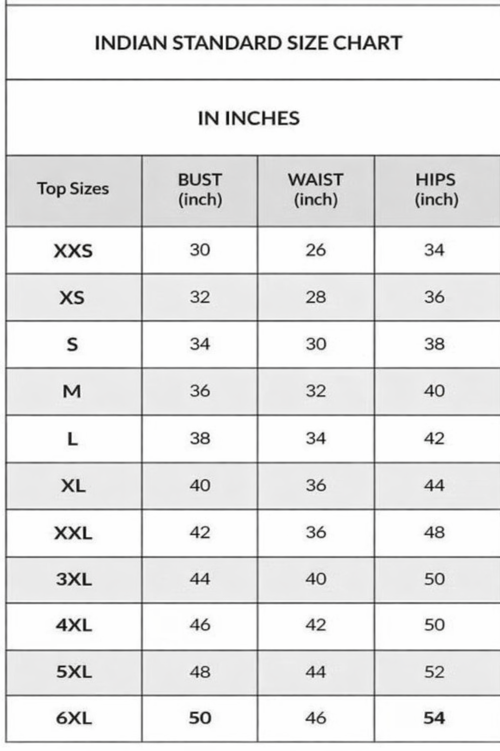 Size Chart