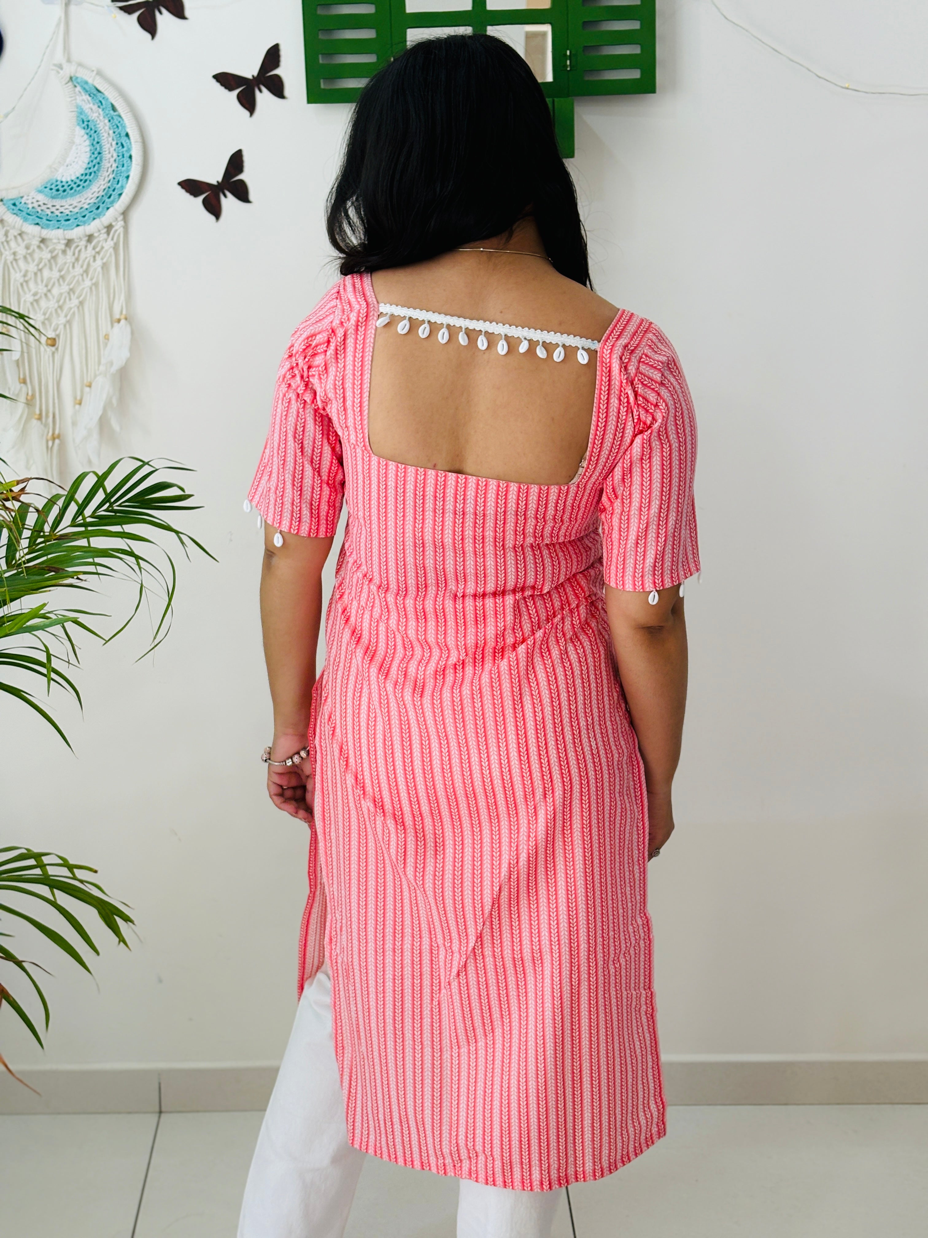 Coral Whisper Office Kurta