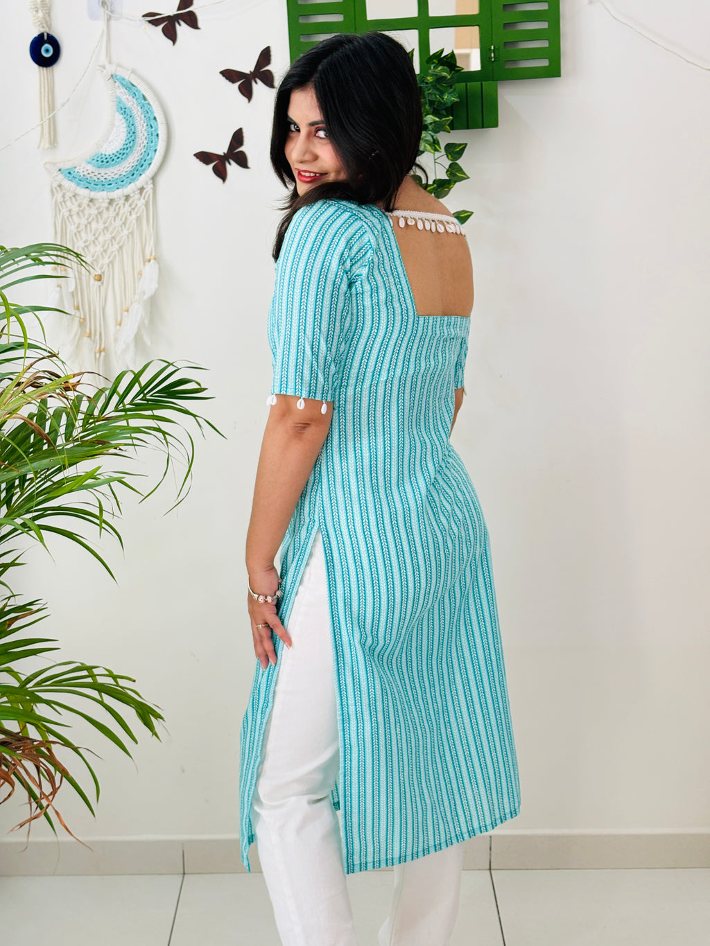 Aqua Whisper Office Kurta