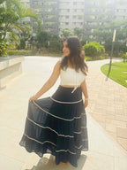 Tiered Blue Georgette Skirt