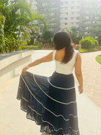 Tiered Blue Georgette Skirt