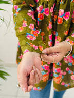 Olive Bloom Alia Cut Kurti