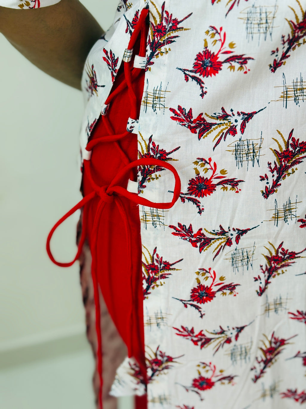 Red Bloom Office Kurta Set