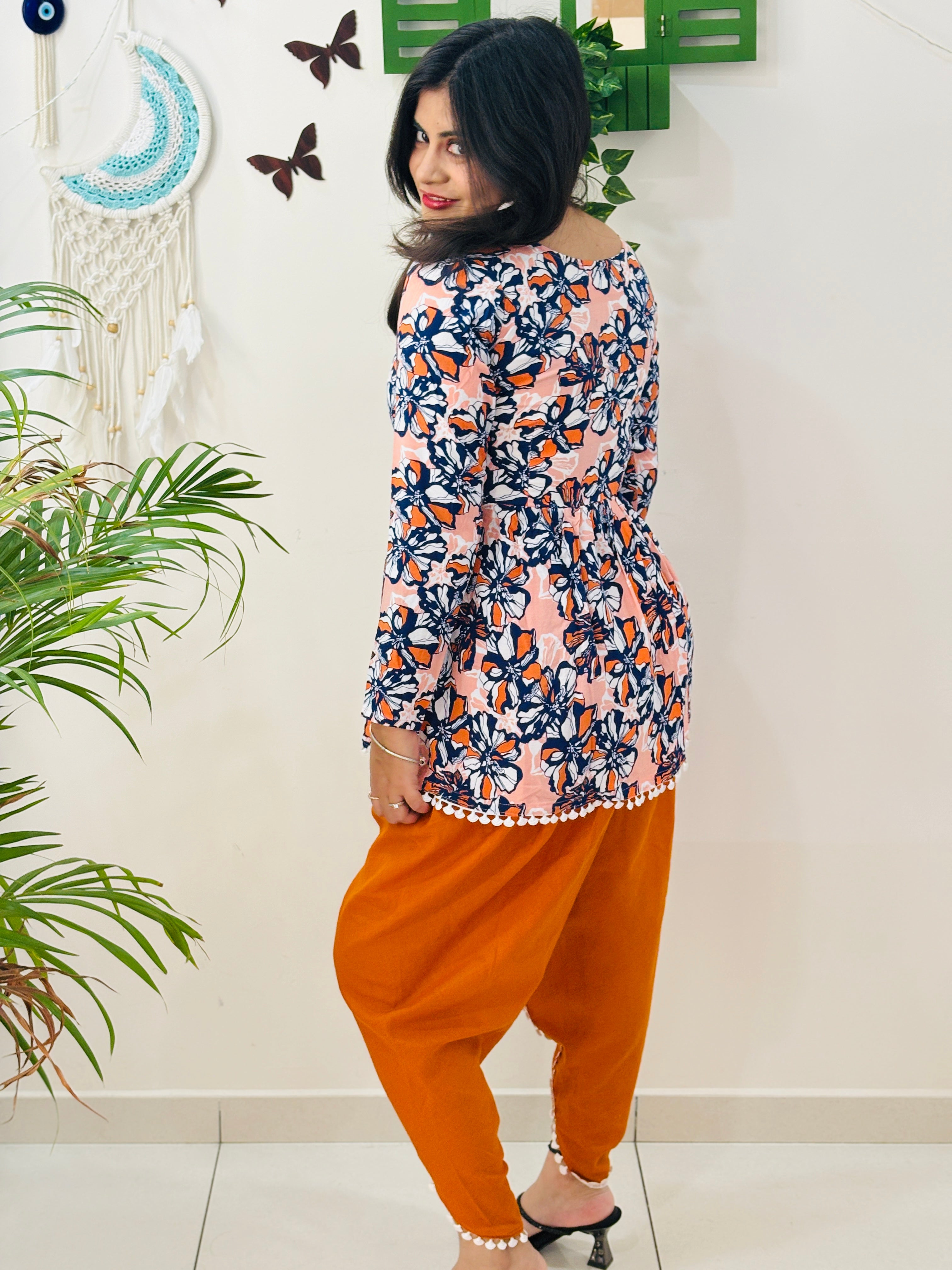 Classic Floral Office Kurti Set