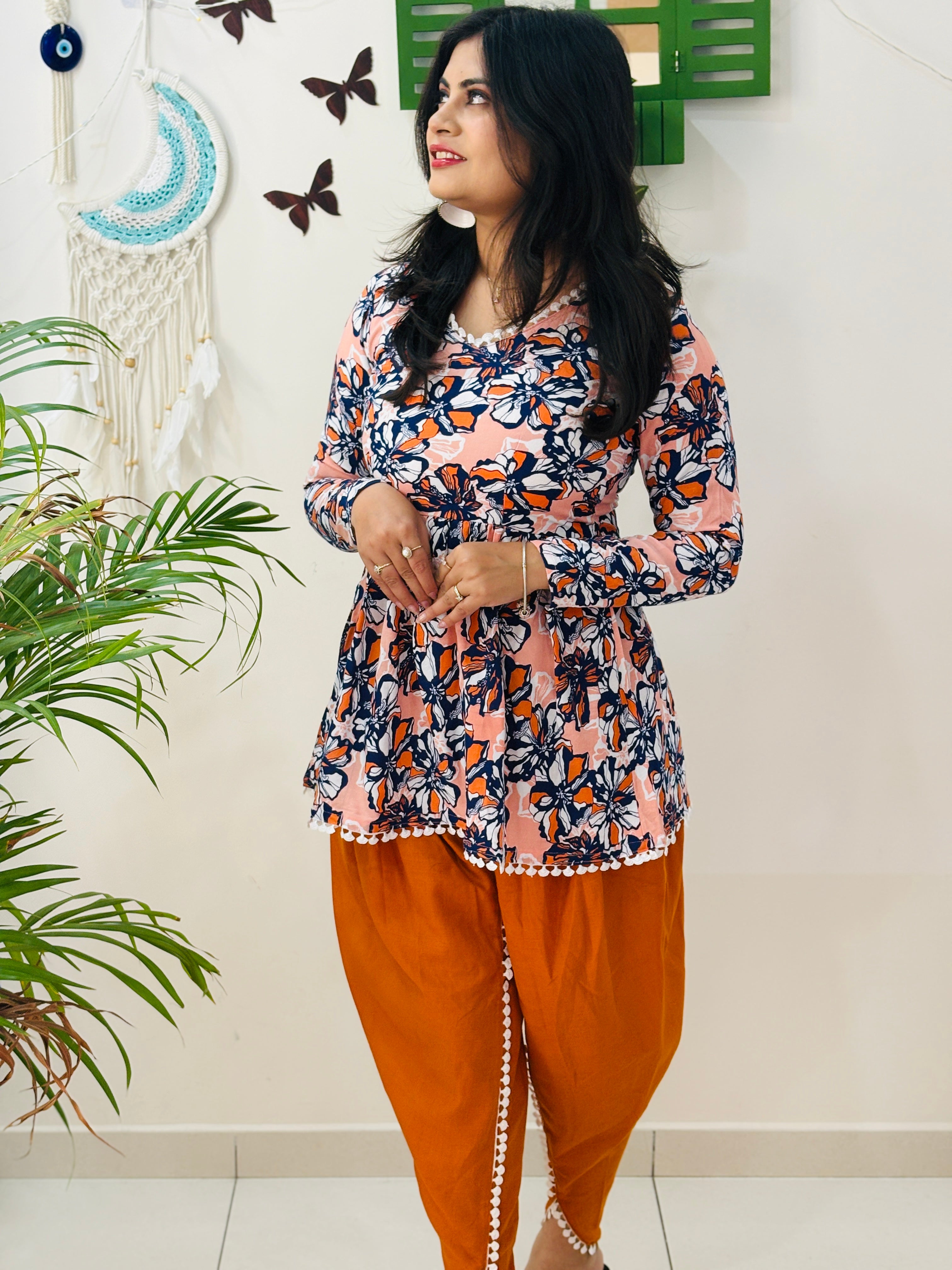 Classic Floral Office Kurti Set