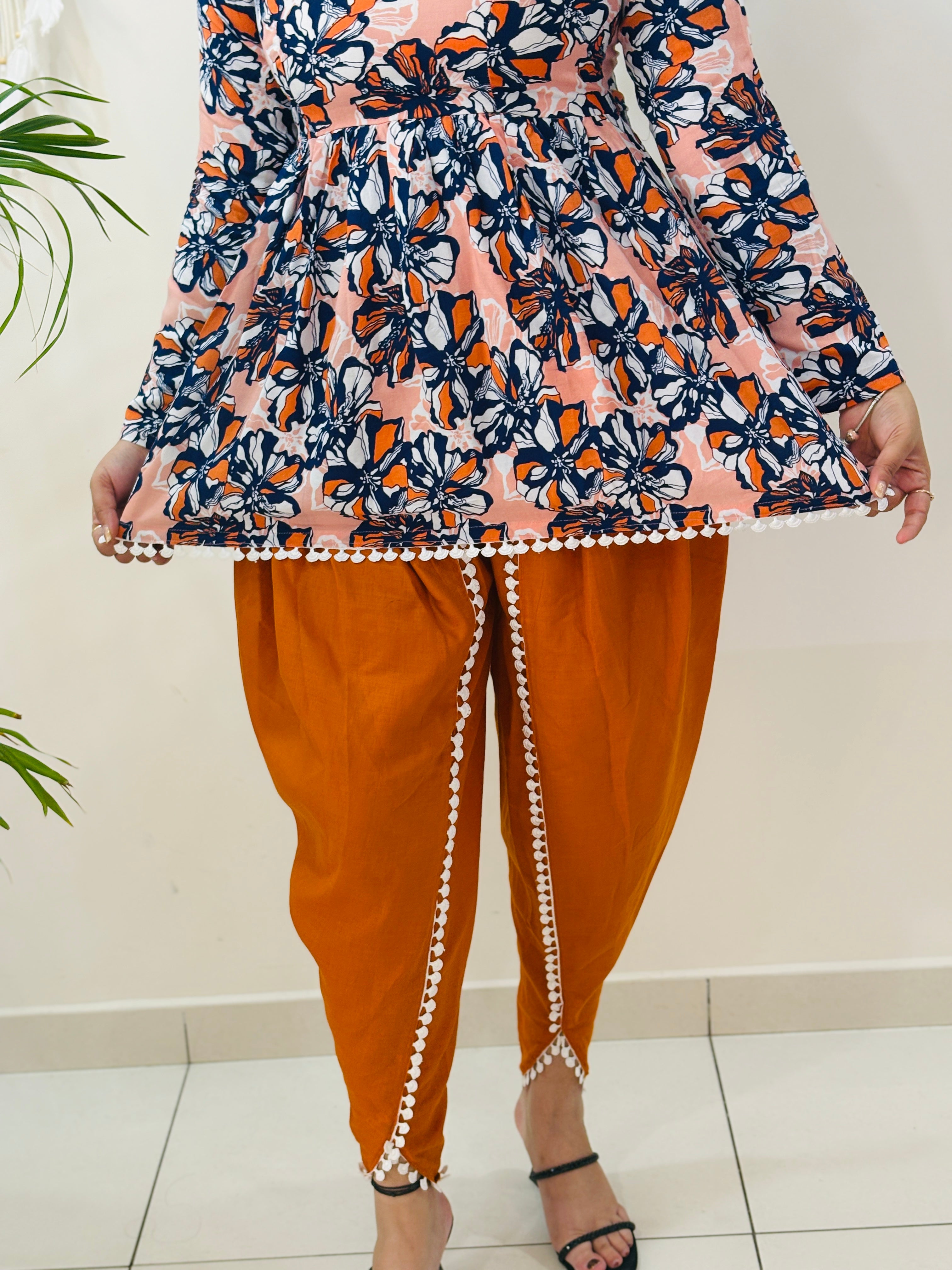 Classic Floral Office Kurti Set