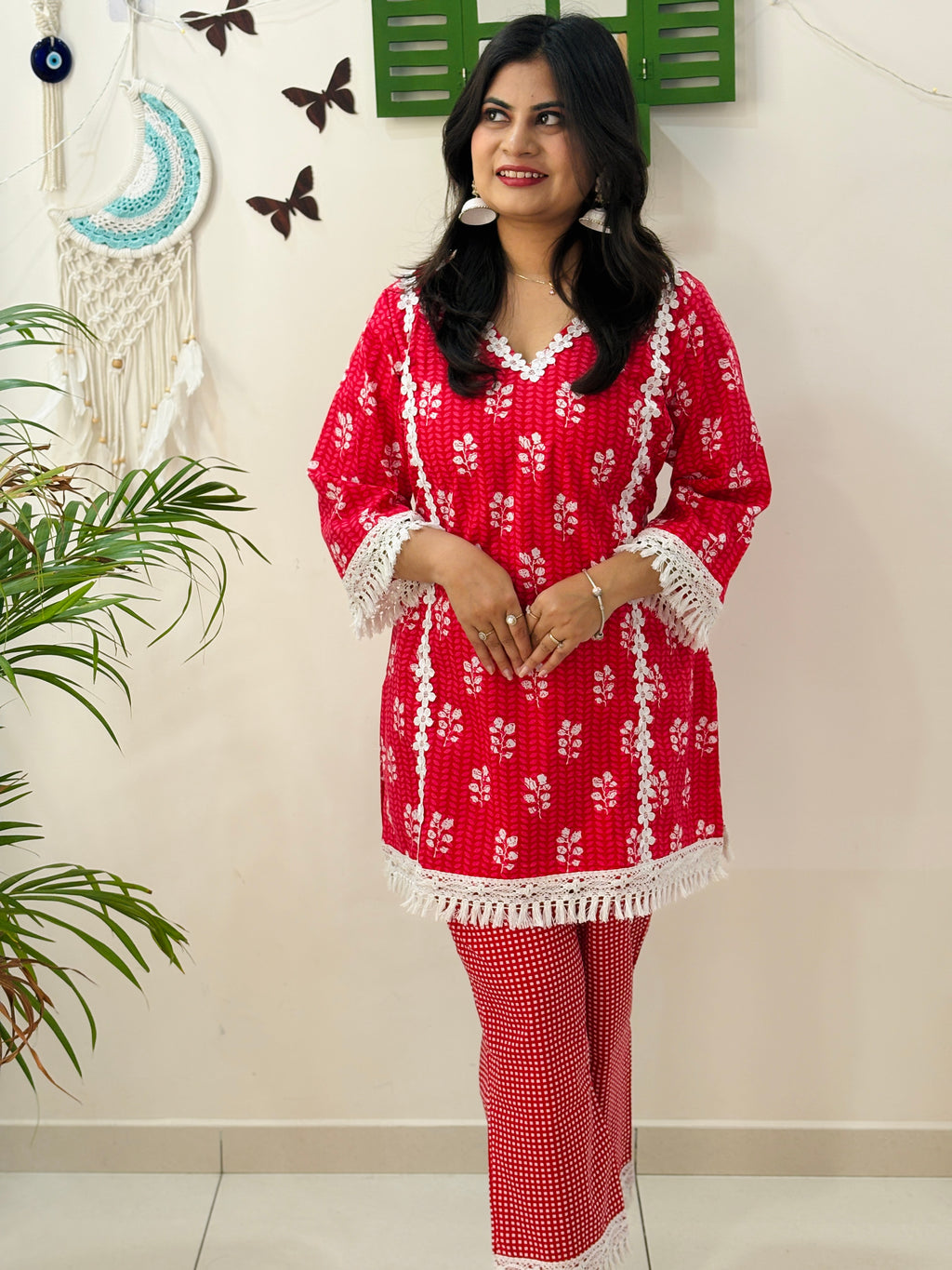 Red Petal Co-ord Set