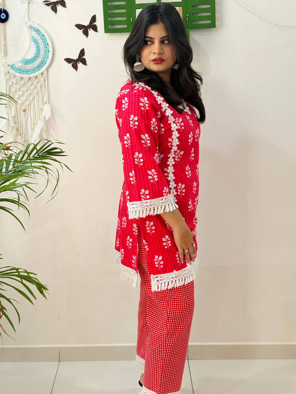 Red Petal Co-ord Set