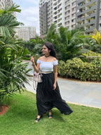 Polka Dot B&W Long Skirt