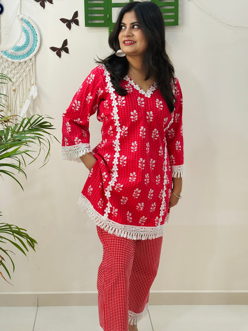 Red Petal Co-ord Set