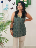 Emerald Green Bandhani Kurti