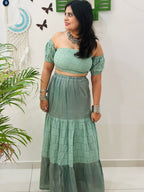 Mint Muse Chikankari Skirt Set