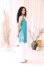Madhuri Mirrorwork Kurti – Teal