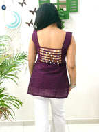 Plum Shell Ladder Kurti