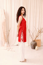 Madhuri Mirrorwork Kurti – Red