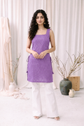 Madhuri Mirrorwork Kurti – Lavender