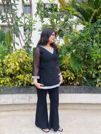Black Silver Lace Kurti