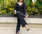 Black Silver Lace Kurti