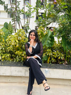 Black Silver Lace Kurti